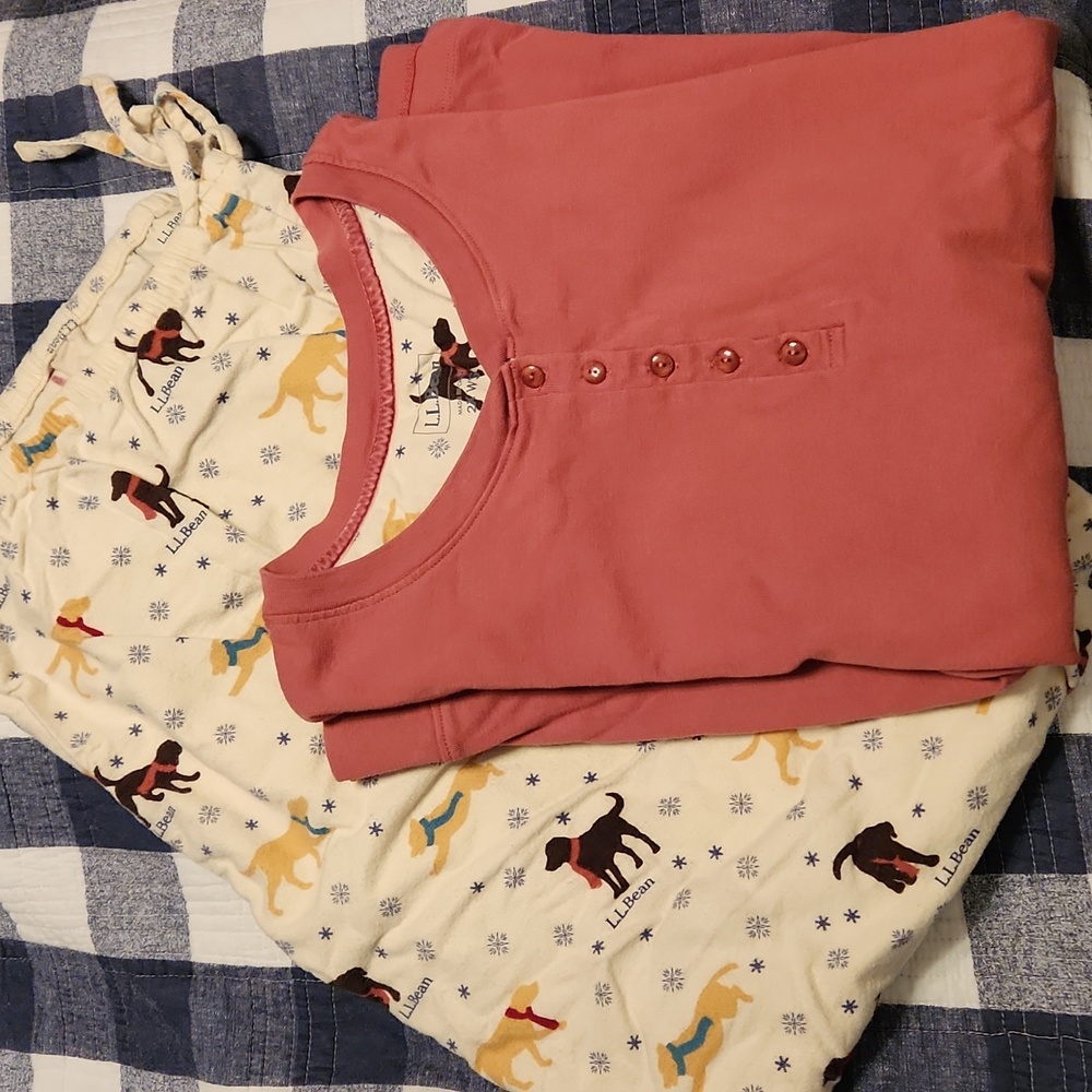 L.L. Bean womens winter dog pajamas 2X